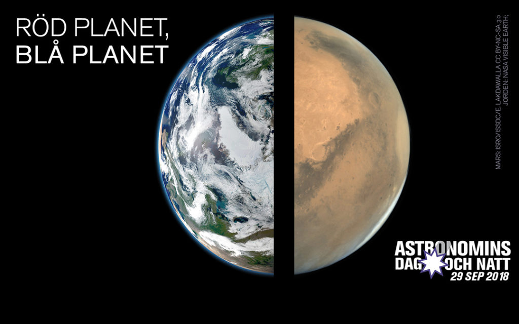 Bild: Jorden: NASA Visible Earth; Mars: ISRO / ISSDC / Emily Lakdawalla (CC BY-NC-SA 3.0)
